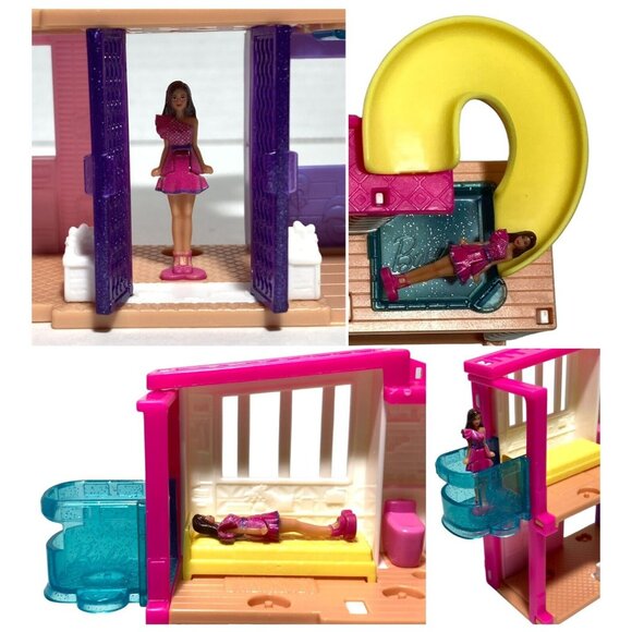 Mini BarbieLand Dreamhouse & Mini Barbie Doll Elevator Slide Pool #HYF47 Mattel - Picture 9 of 16